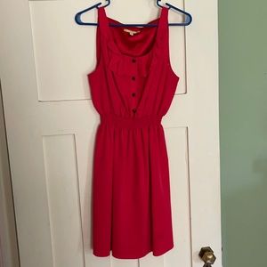 Red tank top dress with buttons